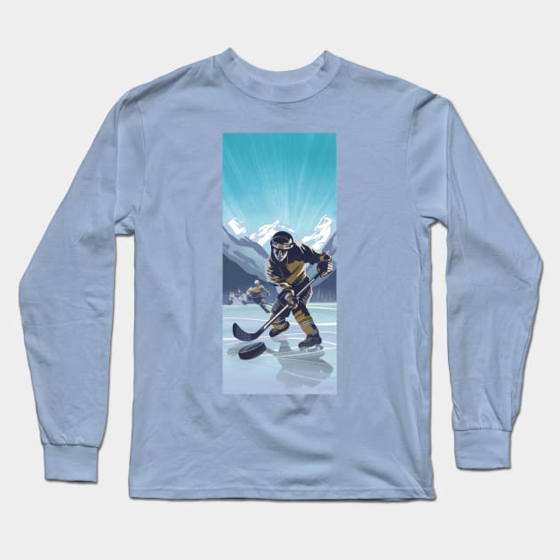 Lake Ice Hockey Long Sleeve T-Shirt by SFDesignstudio